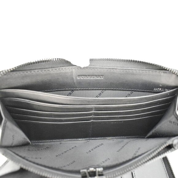 Burberry  Check Canvas Zip Around Wallet Grey - Picture 10 of 13